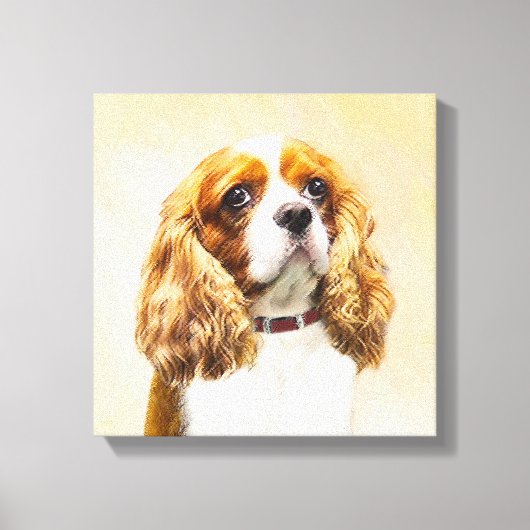Cavalier King Charles Spaniel Original Painting Canvas Afdruk (Voorkant)