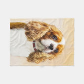 Cavalier King Charles Spaniel Original Painting Fleece Deken (Voorkant (Horizontaal))