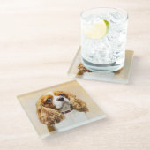 Cavalier King Charles Spaniel Original Painting Glazen Onderzetter (Schuin)