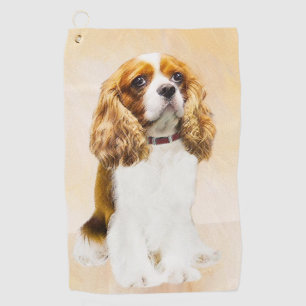 Cavalier King Charles Spaniel Original Painting Golfhanddoek