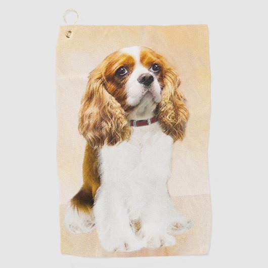 Cavalier King Charles Spaniel Original Painting Golfhanddoek (Voorkant)