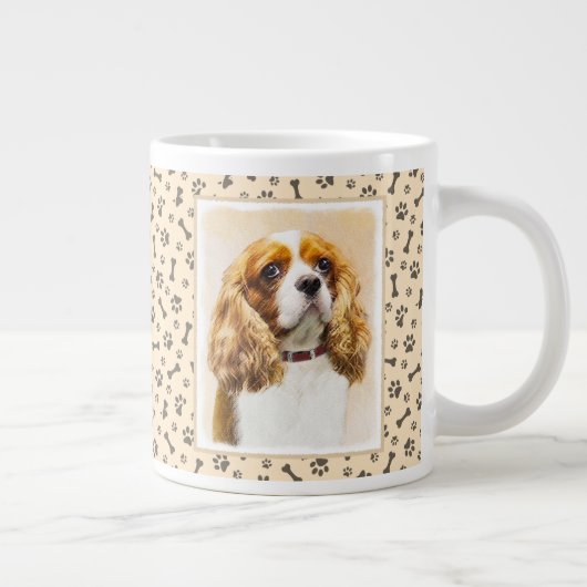 Cavalier King Charles Spaniel Original Painting Grote Koffiekop (Rechts)