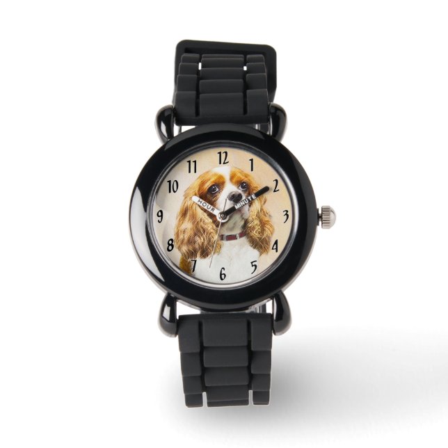 Cavalier King Charles Spaniel Original Painting Horloge (Voorkant)
