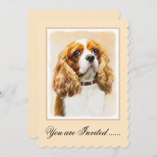 Cavalier King Charles Spaniel Original Painting Kaart (Voorkant / Achterkant)