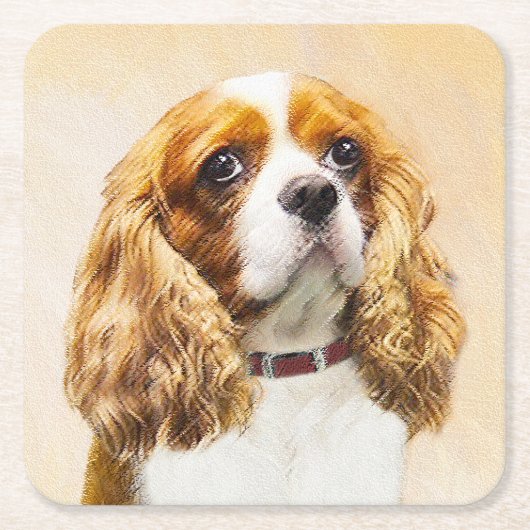 Cavalier King Charles Spaniel Original Painting Kartonnen Onderzetters (Voorkant)
