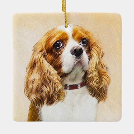 Cavalier King Charles Spaniel Original Painting Keramisch Ornament (Voorkant)