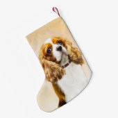 Cavalier King Charles Spaniel Original Painting Kleine Kerstsok (Achterkant (Hangend))