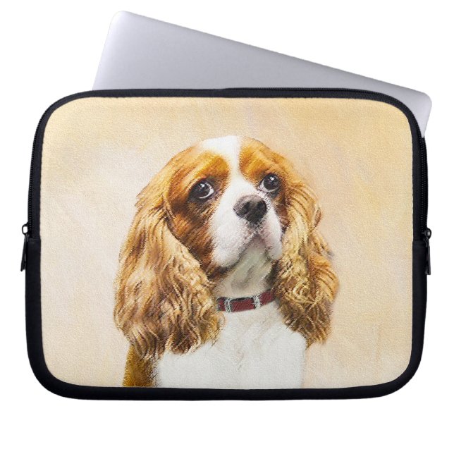 Cavalier King Charles Spaniel Original Painting Laptop Sleeve (Voorkant)