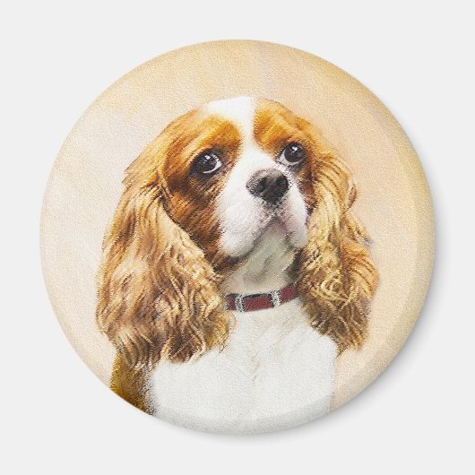 Cavalier King Charles Spaniel Original Painting Magneet (Voorkant)