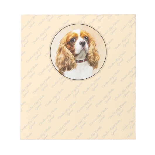 Cavalier King Charles Spaniel Original Painting Notitieblok (Voorkant)