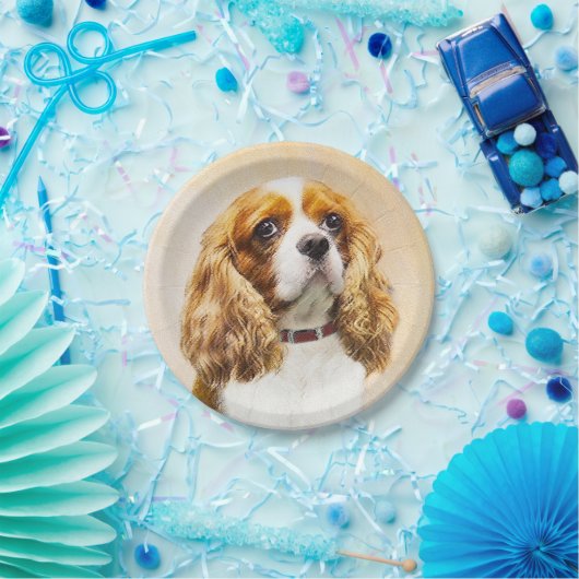 Cavalier King Charles Spaniel Original Painting Papieren Bordje (Feest)