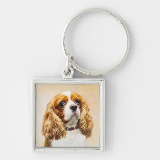 Cavalier King Charles Spaniel Original Painting Sleutelhanger (Voorkant)