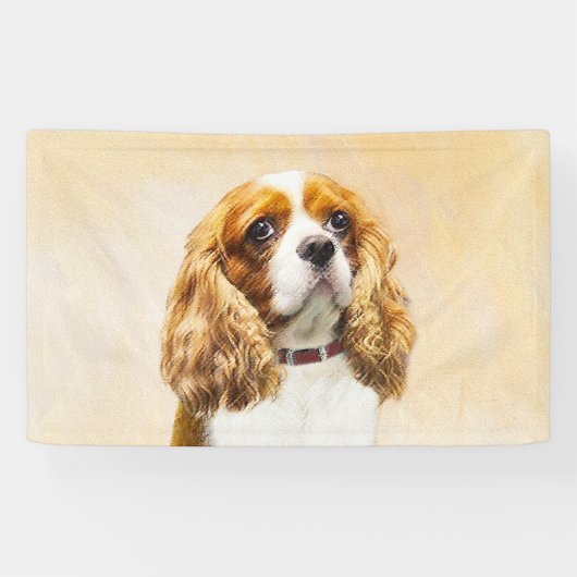 Cavalier King Charles Spaniel Original Painting Spandoek (Horizontaal)