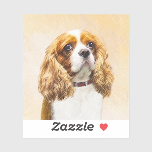 Cavalier King Charles Spaniel Original Painting Sticker (Vel)