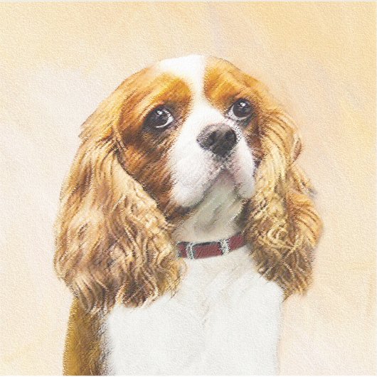 Cavalier King Charles Spaniel Original Painting Sticker (Voorkant)