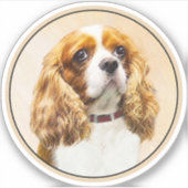Cavalier King Charles Spaniel Original Painting Sticker (Voorkant)