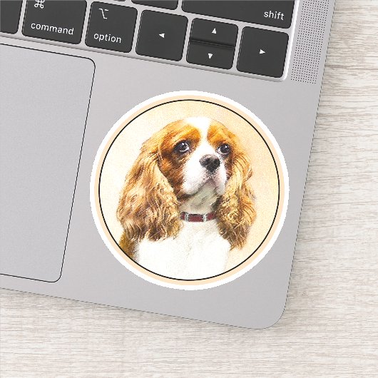 Cavalier King Charles Spaniel Original Painting Sticker (Detail)