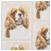 Cavalier King Charles Spaniel Original Painting Stof (Close Up)