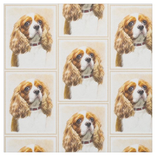 Cavalier King Charles Spaniel Original Painting Stof (Swatch)