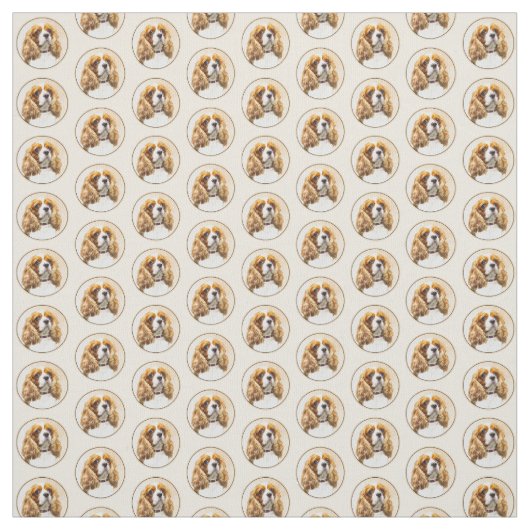 Cavalier King Charles Spaniel Original Painting Stof (Swatch)