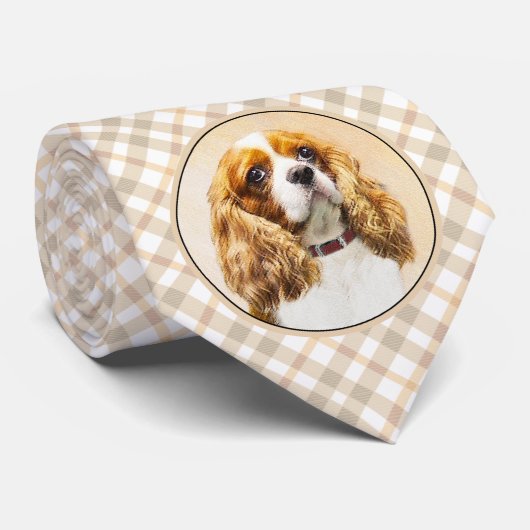 Cavalier King Charles Spaniel Original Painting Stropdas (Opgerold)