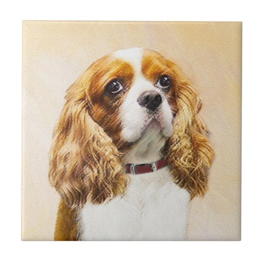 Cavalier King Charles Spaniel Original Painting Tegeltje (Voorkant)
