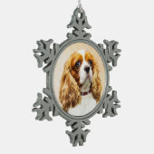 Cavalier King Charles Spaniel Original Painting Tin Sneeuwvlok Ornament (Links)