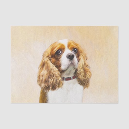 Cavalier King Charles Spaniel Original Painting Tissuepapier (Voorkant)