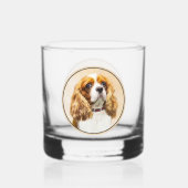 Cavalier King Charles Spaniel Original Painting Whisky Glas (Achterkant)