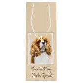 Cavalier King Charles Spaniel Original Painting Wijn Cadeautas (Achterkant)
