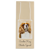 Cavalier King Charles Spaniel Original Painting Wijn Cadeautas (Voorkant)