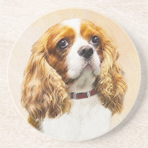 Cavalier King Charles Spaniel Original Painting Zandsteen Onderzetter