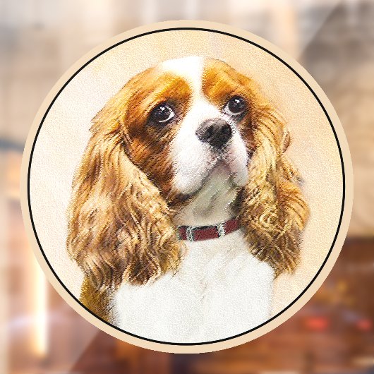 Cavalier King Charles Spaniel origineel schilderij Raamsticker (Vel 2)
