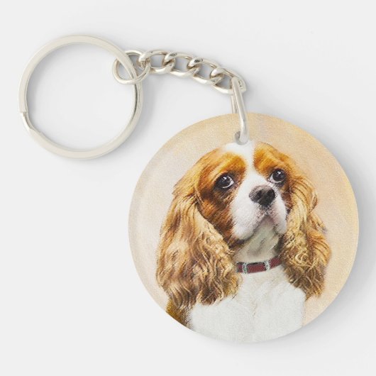 Cavalier King Charles Spaniel origineel schilderij Sleutelhanger (Voorkant)