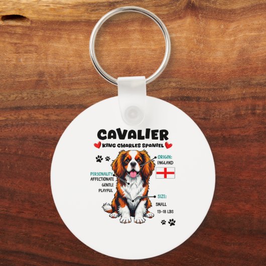 Cavalier King Charles Spaniel Owner Funny Dog Love Sleutelhanger (Voorkant)