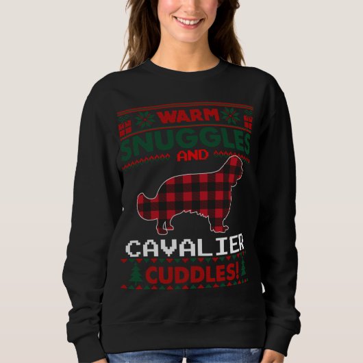Cavalier King Charles Spaniel Pajama Ugly Christma Trui (Voorkant)