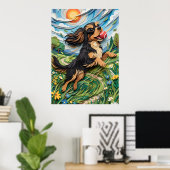 Cavalier King Charles Spaniel Papieren Knipkunst L Poster (Thuiskantoor)