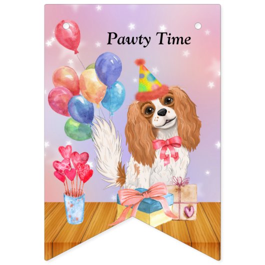 Cavalier King Charles Spaniel Party Banner (Eerste vlag)