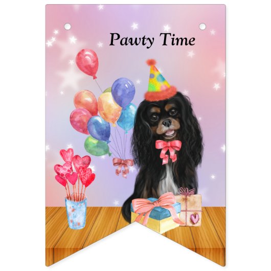 Cavalier King Charles Spaniel Party Banner (Derde vlag)