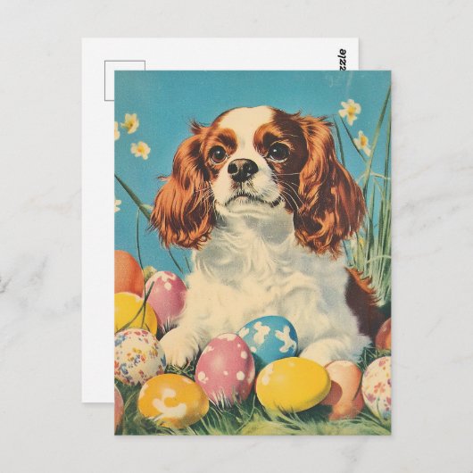 Cavalier King Charles Spaniel  Pasen Briefkaart (Voorkant / Achterkant)