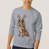 Cavalier King Charles Spaniel Patchwork Kerstmis Trui (Voorkant)