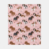 Cavalier King Charles Spaniel Paws and Botten Flee Fleece Deken (Voorkant)