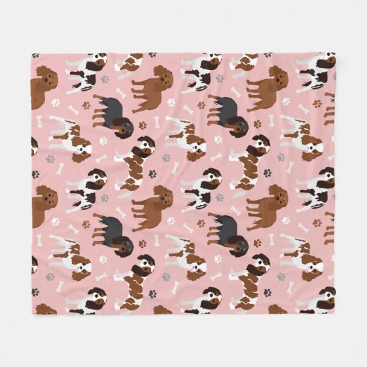 Cavalier King Charles Spaniel Paws and Botten Flee Fleece Deken (Voorkant (Horizontaal))