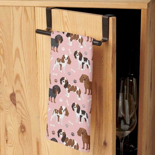 Cavalier King Charles Spaniel Paws and Botten Kitc Theedoek (Derde Gevouwen)