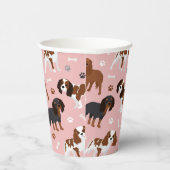 Cavalier King Charles Spaniel Paws and Botten Pape Papieren Bekers (Rechts)