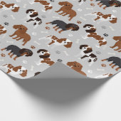 Cavalier King Charles Spaniel Paws and Botten Wrap Cadeaupapier (Hoek)