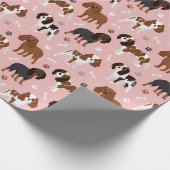 Cavalier King Charles Spaniel Paws and Botten Wrap Cadeaupapier (Hoek)