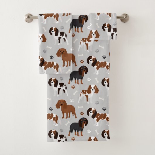 Cavalier King Charles Spaniel Paws en Botten Bad Handdoek (Insitu)