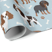 Cavalier King Charles Spaniel Paws en Botten Cadeaupapier (Rol Hoek)