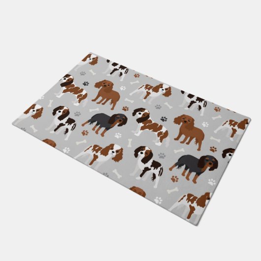 Cavalier King Charles Spaniel Paws en Botten Deurmat (Schuin)